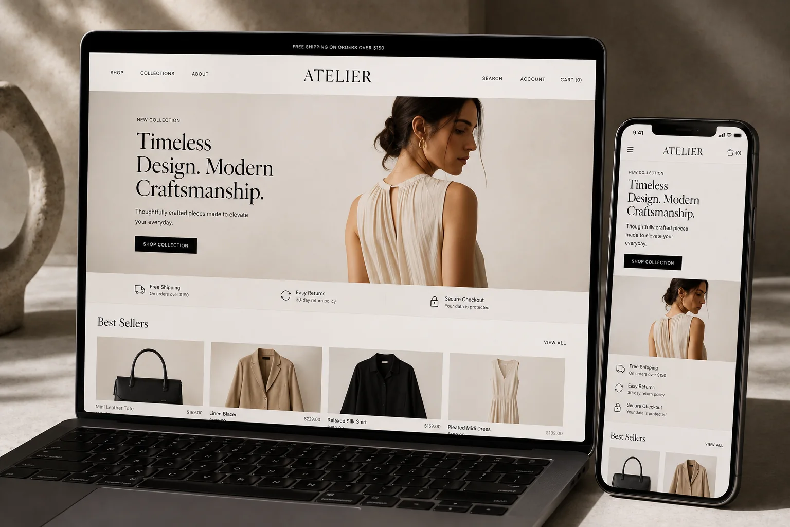 Atelier: headless commerce: Emerald Windows portfolio